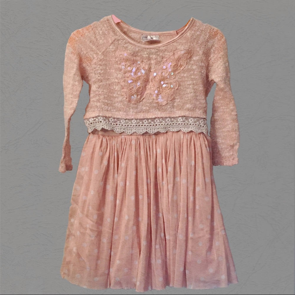 KnitWorks Girls Dress 2 piece size 4 Peach
